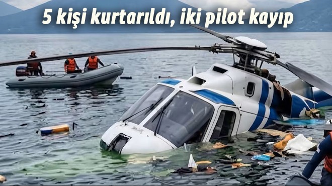 HELİKOPTER GÖLE DÜŞTÜ