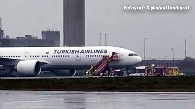 THY UÇAĞININ LASTİĞİ PATLADI